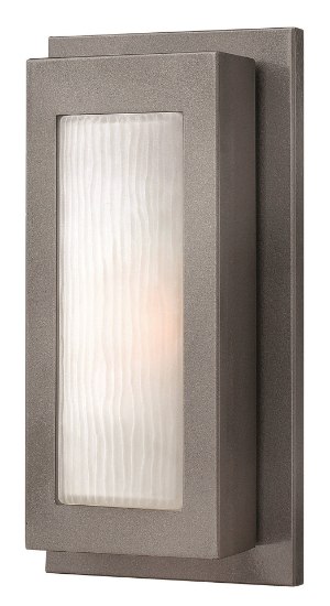 Foto para 18w Outdoor Titan GU24 Organic Ribbed Etched Hematite Small Wall Mount