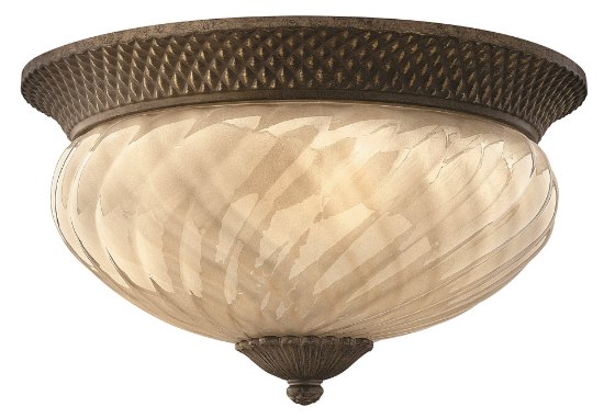 Picture of 32w Outdoor Plantation LED Inside Etched Amber Optic Pearl Bronze Flush Mount