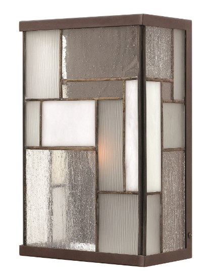 Foto para 60w Outdoor Mondrian CAND Art Glass Panels Buckeye Bronze Small Wall Mount