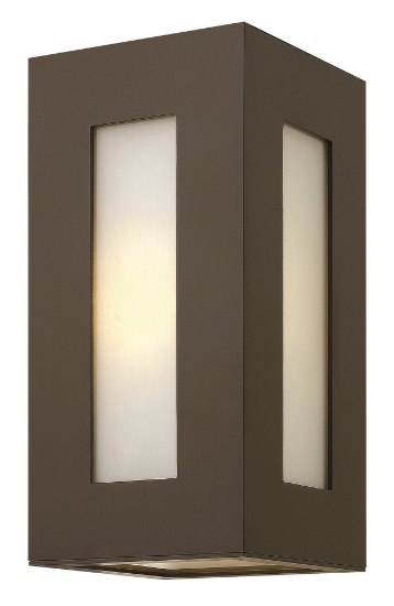 Foto para 100w Outdoor Dorian MED Clear Painted White Inside Bronze Small Wall Mount