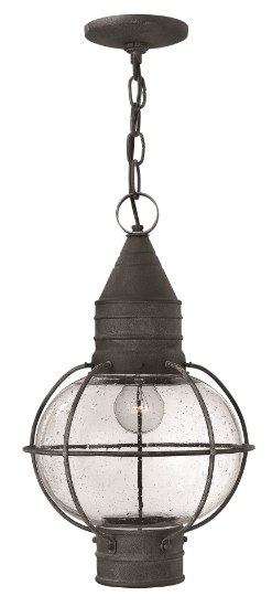 Picture of 15w Outdoor Cape Cod LED Clear Seedy Aged Zinc Hanging