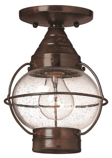 Foto para 60w Outdoor Cape Cod MED Clear Seedy Sienna Bronze Flush Mount