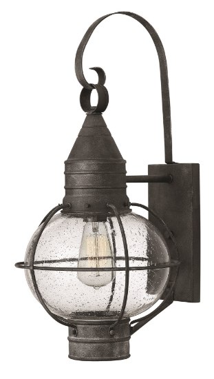 Picture of 15w Outdoor Cape Cod LED Clear Seedy Aged Zinc Medium Wall Mount