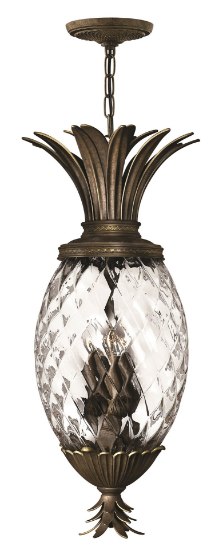 Picture of 40w Foyer Plantation CAND Clear Optic Pearl Bronze Large Pendant Foyer