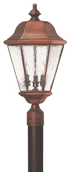 Picture of 40w Outdoor Clifton Beach CAND Clear Seedy Bound Antique Copper Post Top/ Pier Mount