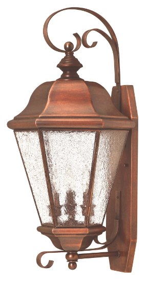 Picture of 40w Outdoor Clifton Beach CAND Clear Seedy Bound Antique Copper Large Wall Mount