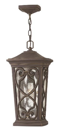 Picture of 15w Outdoor Enzo LED Clear Seedy Oil Rubbed Bronze Hanging