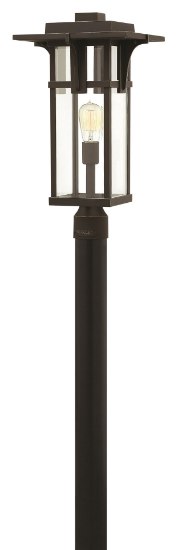 Picture of 100w Outdoor Manhattan MED Clear Beveled Oil Rubbed Bronze Post Top/ Pier Mount