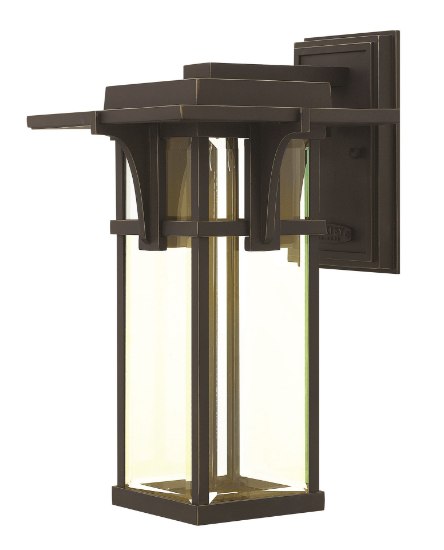 Picture of 15w Outdoor Manhattan LED Clear Beveled Oil Rubbed Bronze Medium Wall Mount