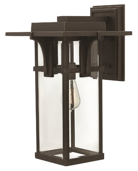 Picture of 100w Outdoor Manhattan MED Clear Beveled Oil Rubbed Bronze Large Wall Mount