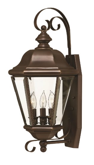 Picture of 40w Outdoor Clifton Park CAND Clear, Beveled and Bound Copper Bronze Large Wall Mount