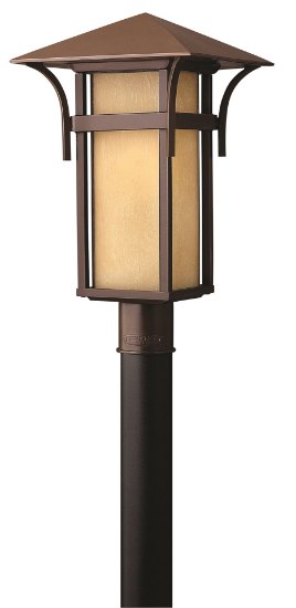 Picture of 15w Outdoor Harbor LED Etched Amber Seedy Bound Anchor Bronze Post Top/ Pier Mount