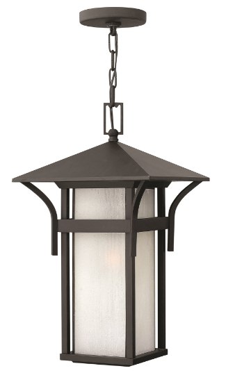 Picture of 15w Outdoor Harbor LED Etched Seedy Bound Satin Black Hanging