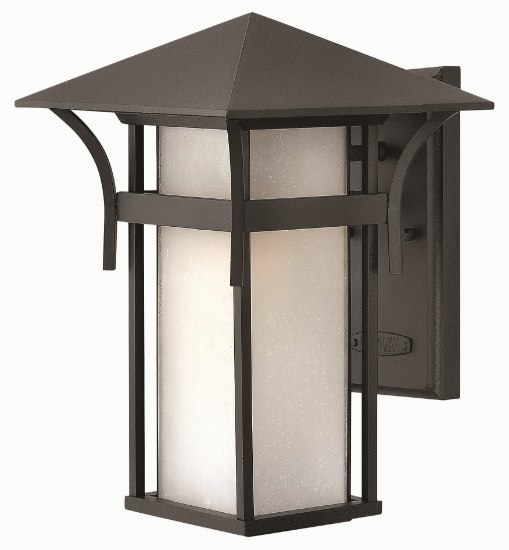 Picture of 75w Outdoor Harbor MED Etched Seedy Bound Satin Black Medium Wall Mount