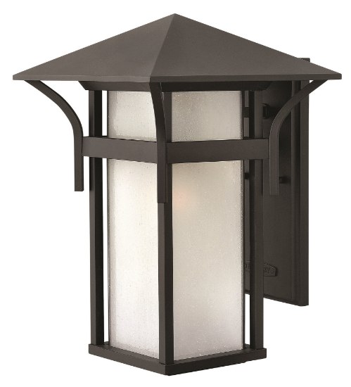 Picture of 100w Outdoor Harbor MED Etched Seedy Bound Satin Black Large Wall Mount