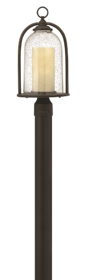 Picture of 15w Outdoor Quincy LED Clear Seedy and Amber Oil Rubbed Bronze Post Top/ Pier Mount