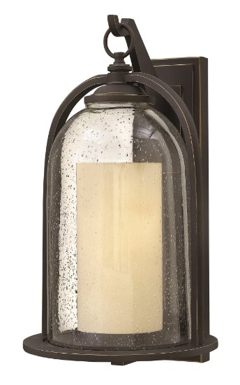 Foto para 15w Outdoor Quincy LED Clear Seedy and Amber Oil Rubbed Bronze Extra Large Wall Mount