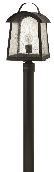 Foto para 100w Outdoor Putney Bridge MED Clear Seedy Black Post Top/ Pier Mount