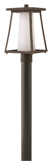 Picture of 100w Outdoor Burke MED Etched Opal Oil Rubbed Bronze Post Top/ Pier Mount