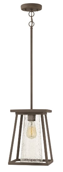 Foto para 100w Outdoor Burke MED Clear Seedy Oil Rubbed Bronze Hanging