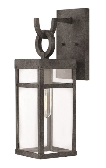 Foto para 100w Outdoor Porter MED Clear Aged Zinc Small Wall Mount