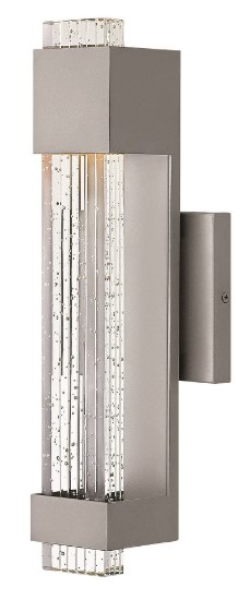 Picture of 15w Outdoor Glacier LED Clear Seedy Titanium Small Wall Mount