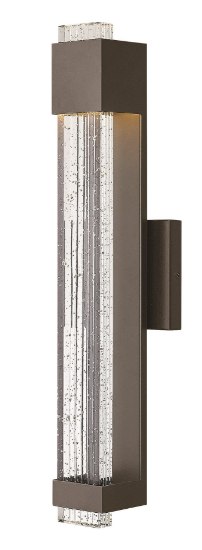 Picture of 15w Outdoor Glacier LED Clear Seedy Bronze Medium Wall Mount