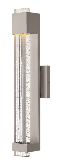 Picture of 15w Outdoor Glacier LED Clear Seedy Titanium Medium Wall Mount