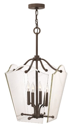 Foto para 60w Foyer Wingate CAND Clear Beveled Panels Oil Rubbed Bronze Single Tier Foyer