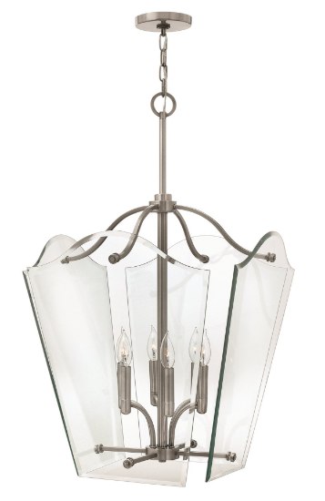 Picture of 60w Foyer Wingate CAND Clear Beveled Panels Polished Antique Nickel Single Tier Foyer