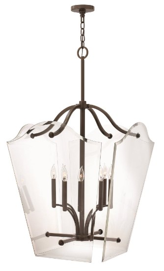 Picture of 60w Foyer Wingate CAND Clear Beveled Panels Oil Rubbed Bronze Single Tier Foyer