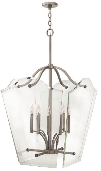 Picture of 60w Foyer Wingate CAND Clear Beveled Panels Polished Antique Nickel Single Tier Foyer