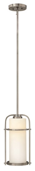 Picture of 100w Mini-Pendant Landon MED Etched Opal Brushed Nickel Stem Hung Pendant