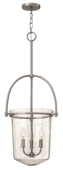 Foto para 60w Foyer Clancy CAND Clear Brushed Nickel Single Tier Foyer