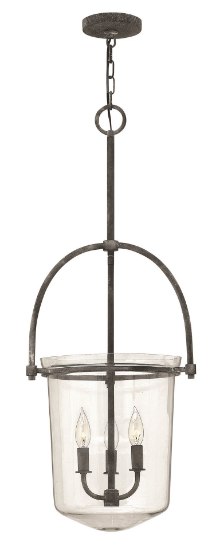 Picture of 60w Foyer Clancy CAND Clear Aged Zinc Single Tier Foyer