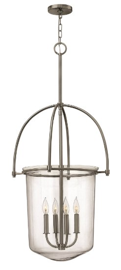 Foto para 60w Foyer Clancy CAND Clear Brushed Nickel Single Tier Foyer