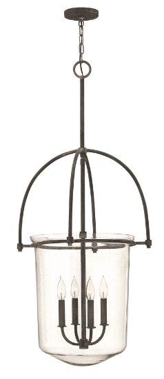 Foto para 60w Foyer Clancy CAND Clear Aged Zinc Single Tier Foyer