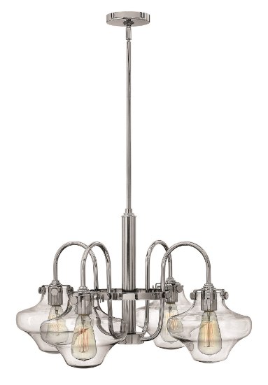 Foto para 100w Chandelier Congress MED Clear Glass Chrome Stem Hung Downlight