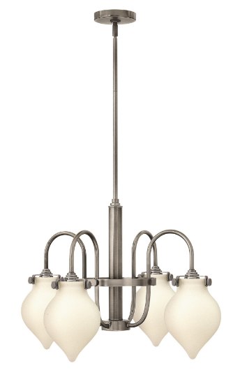 Foto para 100w Chandelier Congress MED Etched Opal Antique Nickel Stem Hung Downlight