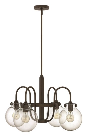 Foto para 100w Chandelier Congress MED Clear Glass Oil Rubbed Bronze Stem Hung Downlight