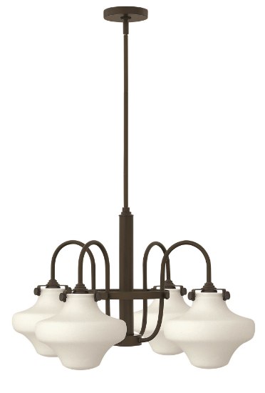 Picture of 100w Chandelier Congress MED Etched Opal Oil Rubbed Bronze Stem Hung Downlight