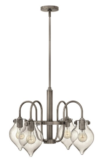 Foto para 100w Chandelier Congress MED Clear Glass Antique Nickel Stem Hung Downlight