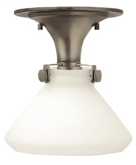 Foto para 100w Foyer Congress MED Etched Opal Antique Nickel Flush Mount