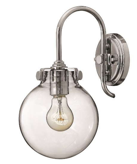 Foto para 100w Sconce Congress MED Clear Glass Chrome