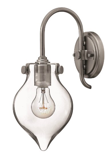 Foto para 100w Sconce Congress MED Clear Glass Antique Nickel