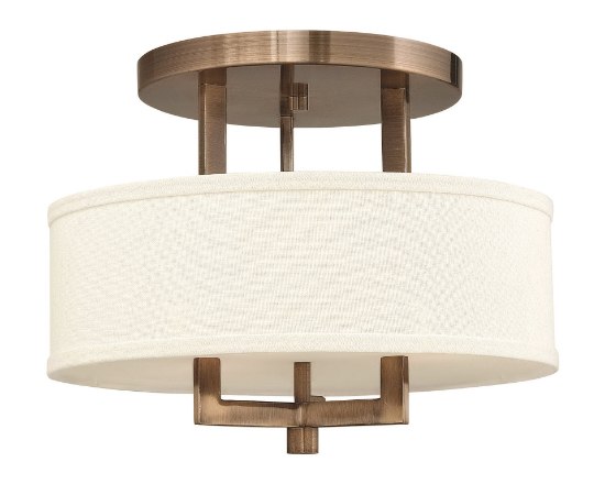 Foto para 60w Foyer Hampton MED Brushed Bronze Semi-flush Mount