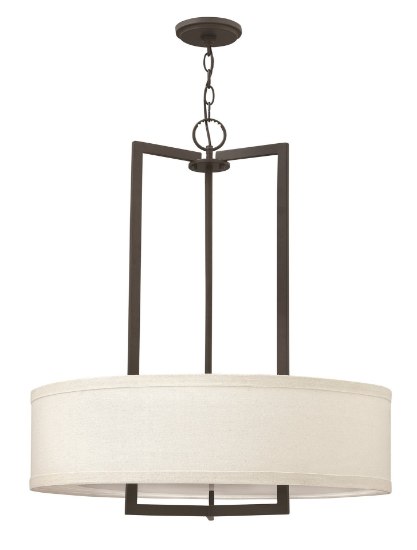 Foto para 100w Chandelier Hampton MED Buckeye Bronze Inverted Pendant