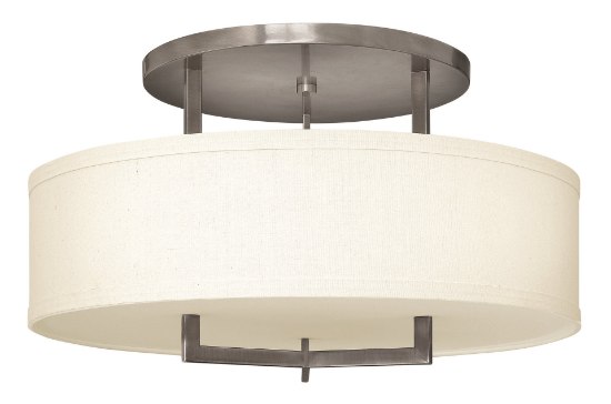 Foto para 100w Foyer Hampton MED Antique Nickel Semi-flush Mount