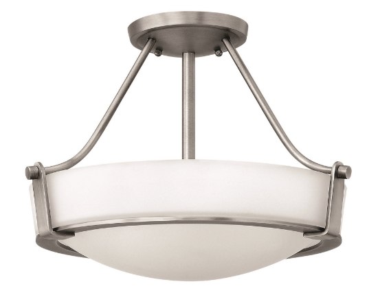 Picture of 100w Foyer Hathaway MED Etched Antique Nickel Semi-flush Mount