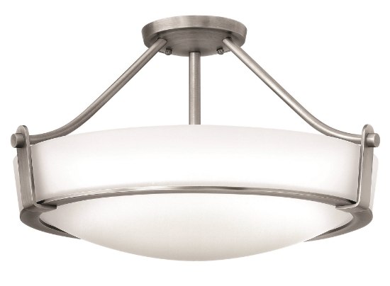 Foto para 100w Foyer Hathaway MED Etched Antique Nickel Semi-flush Mount